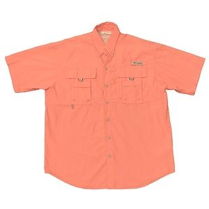 Columbia PFG Light Orange Button Down Shirt Men’s Small